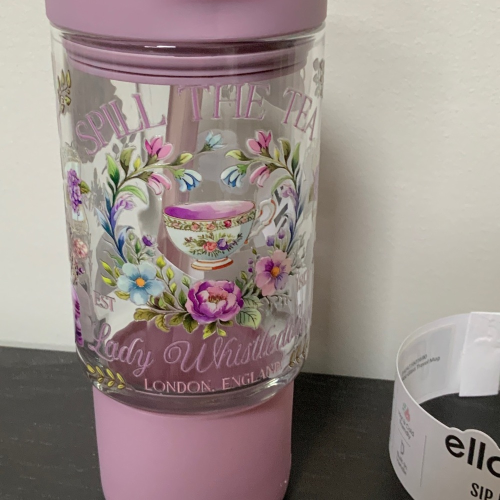 Ello BRIDGERTON Floral Tumbler with Straw - Picture 3 of 8